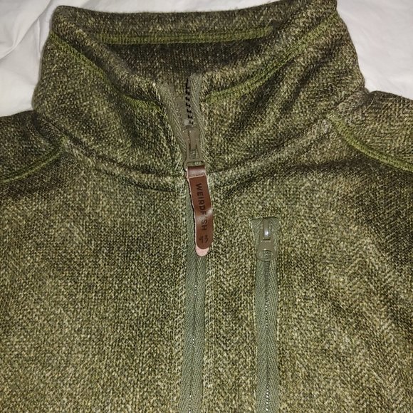 Weird Fish Sweatshirt Winter Warm Men's UK Size Small Green tweed Henley 1/2 Zip - Picture 2 of 6